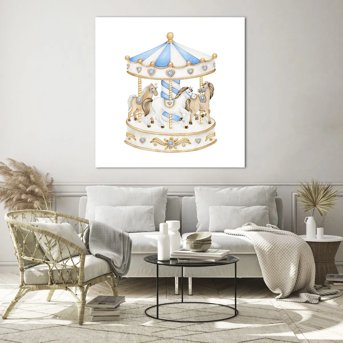 Glasbild - Bild auf glas - Süße Kindheit - 60x60 cm