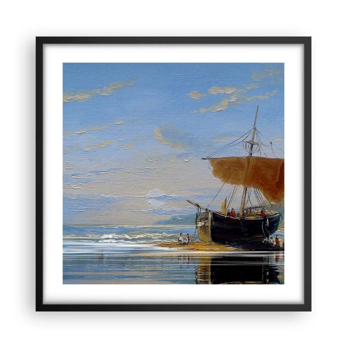 Poster in einem schwarzem Rahmen - Wasser, Land, Luft - 50x50 cm