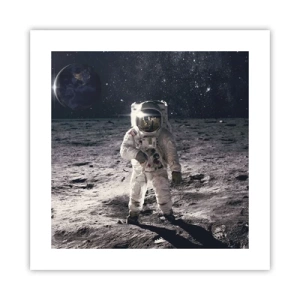 Poster - Grüße vom Mond - 40x40 cm