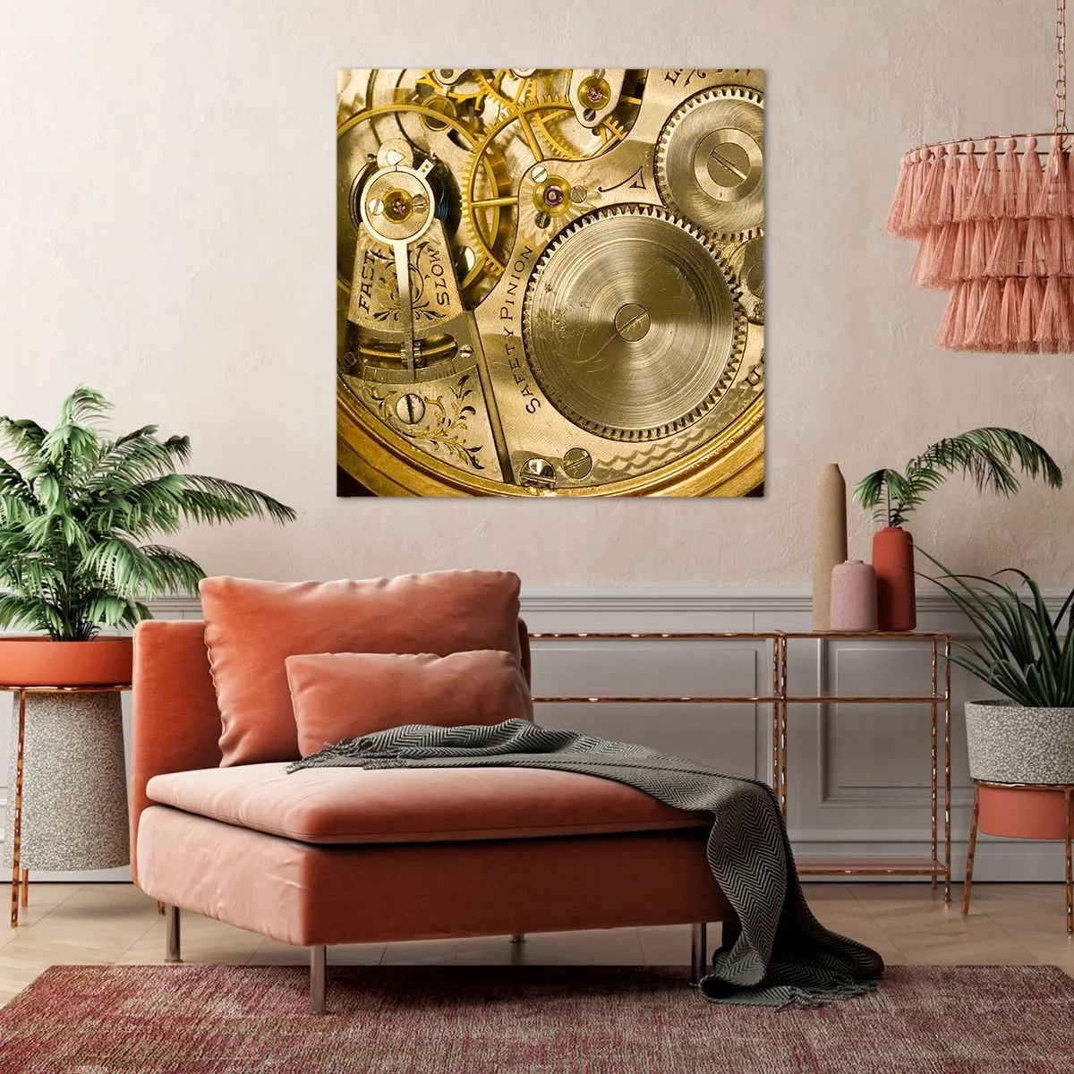 Bild auf Leinwand - Leinwandbild - Geh mit der Zeit - 50x50 cm