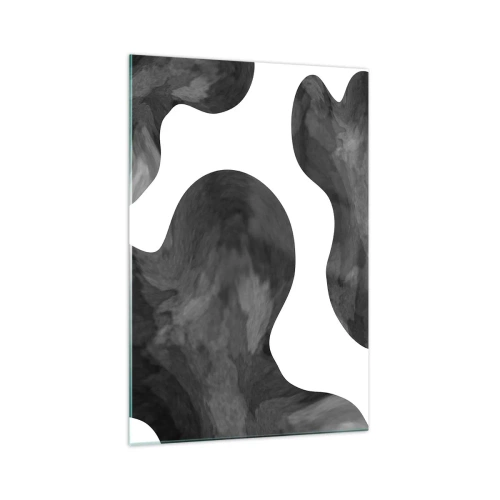 Glasbild - Bild auf glas - Abstraktes Muster in Grau- und Weißtönen - 70x100cm - Milchstraße - Moderne Wanddekoration für Wohnzimmer und Schlafzimmer ARTTOR