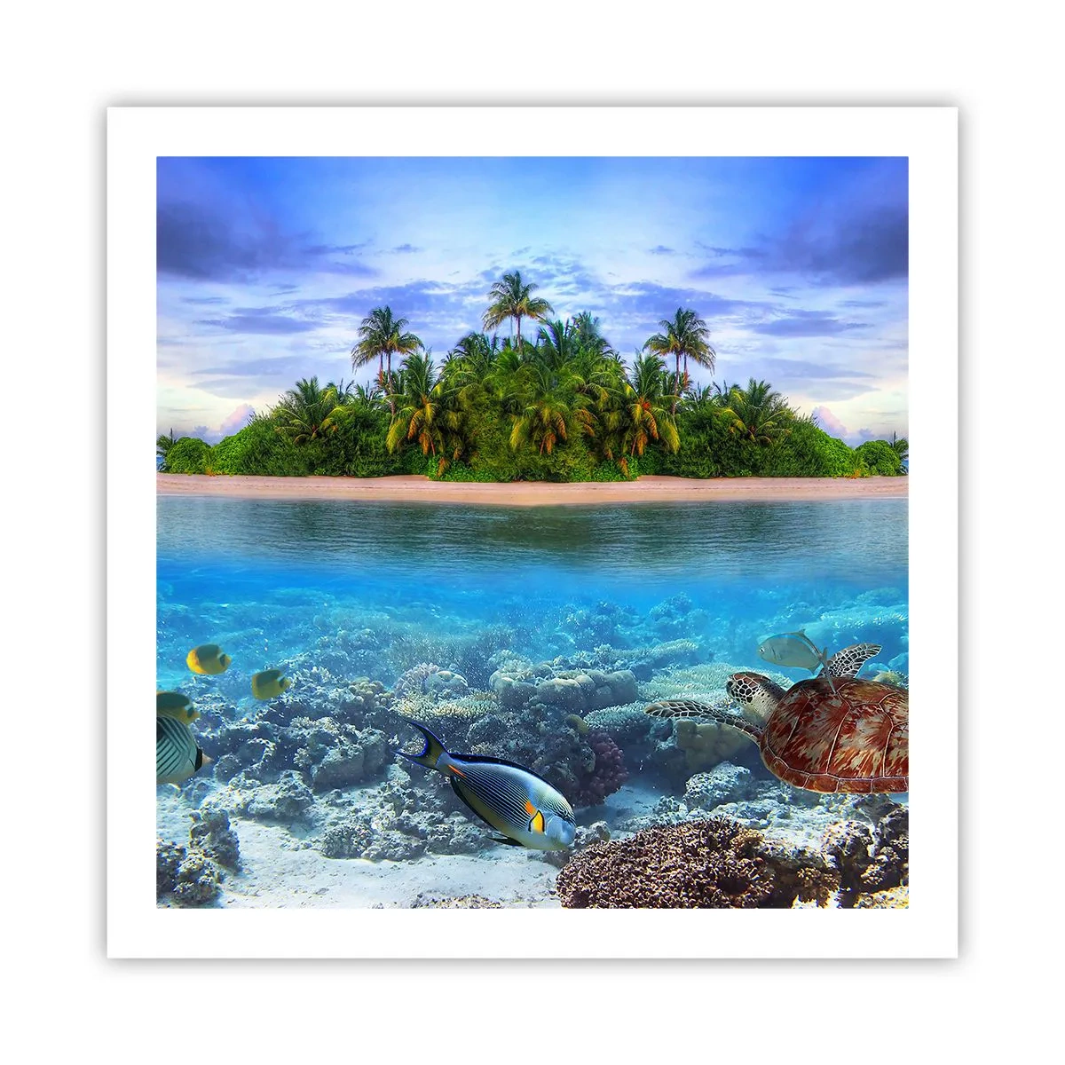 Poster - Heavenly Island lädt dich ein - 60x60 cm