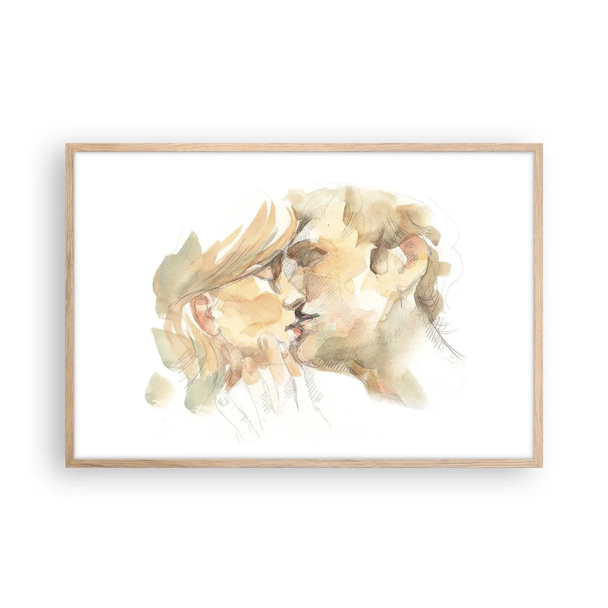 Poster in einem Rahmen aus heller Eiche - Hälfte gefunden? - 91x61 cm