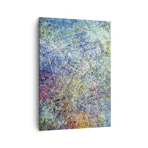 Bild auf Leinwand - Leinwandbild - Abstrakte Komposition mit mehrfarbigen Linien und Texturen - 50x70cm - Es ist nicht so einfach - Moderne Wanddekoration für Wohnzimmer und Schlafzimmer ARTTOR