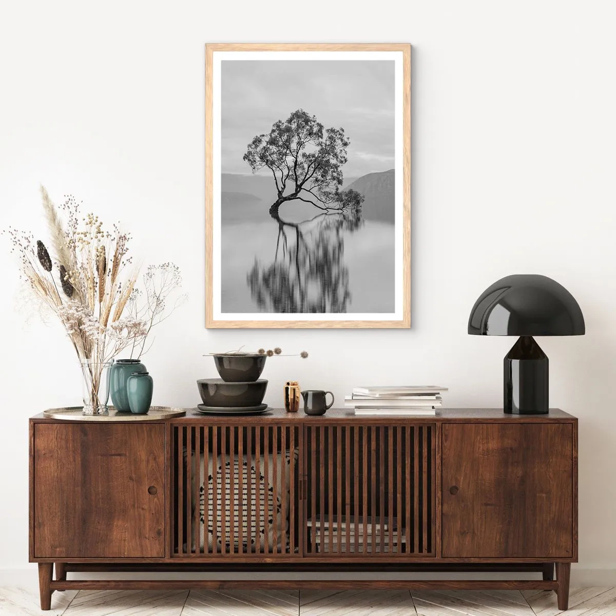 Poster in einem Rahmen aus heller Eiche - Es gibt so ein Land - 50x70 cm