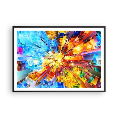Poster in einem schwarzem Rahmen - Eine dynamische Explosion aus Farbe und Licht - 100x70cm - In Medienauflösung - Moderne Wanddekoration für Wohnzimmer und Schlafzimmer ARTTOR