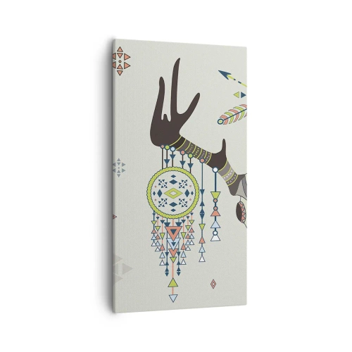 Bild auf Leinwand - Leinwandbild - Indische Jägertrophäe - 55x100 cm