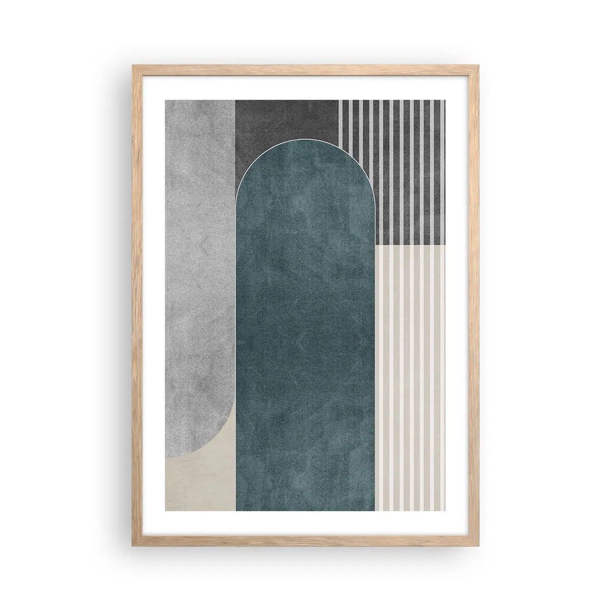 Poster in einem Rahmen aus heller Eiche - Komposition auf der Ebene - 50x70 cm
