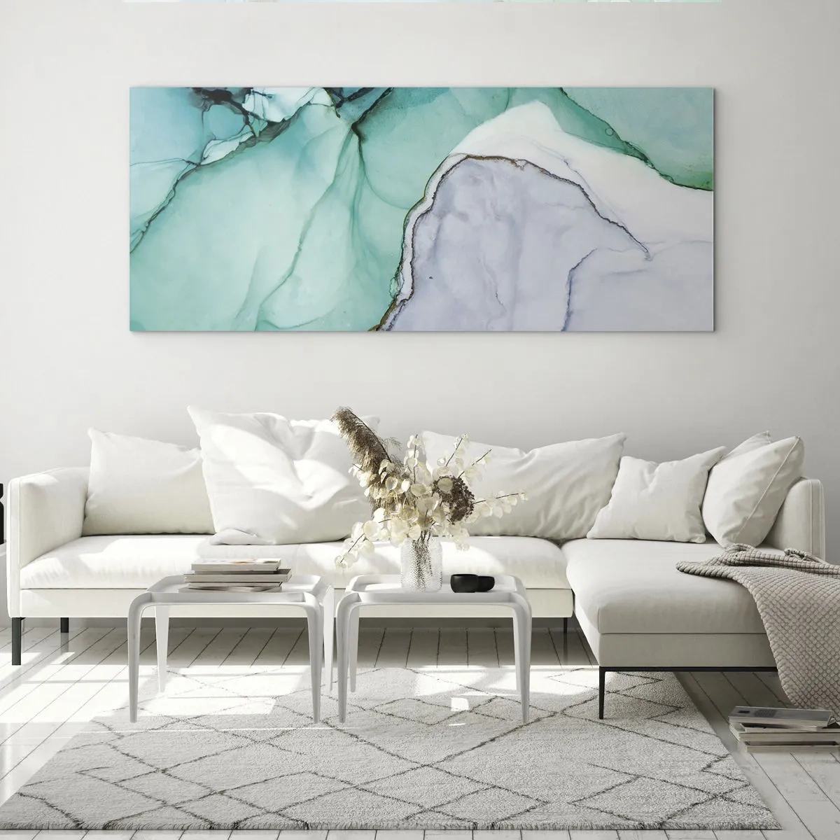 Glasbild - Bild auf glas - Eine Studie in Türkis - 100x40 cm