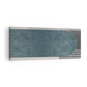 Bild auf Leinwand - Leinwandbild - Geometrische Abstraktion in Grau- und Grüntönen - 120x50cm - Komposition auf der Ebene - Moderne Wanddekoration für Wohnzimmer und Schlafzimmer ARTTOR