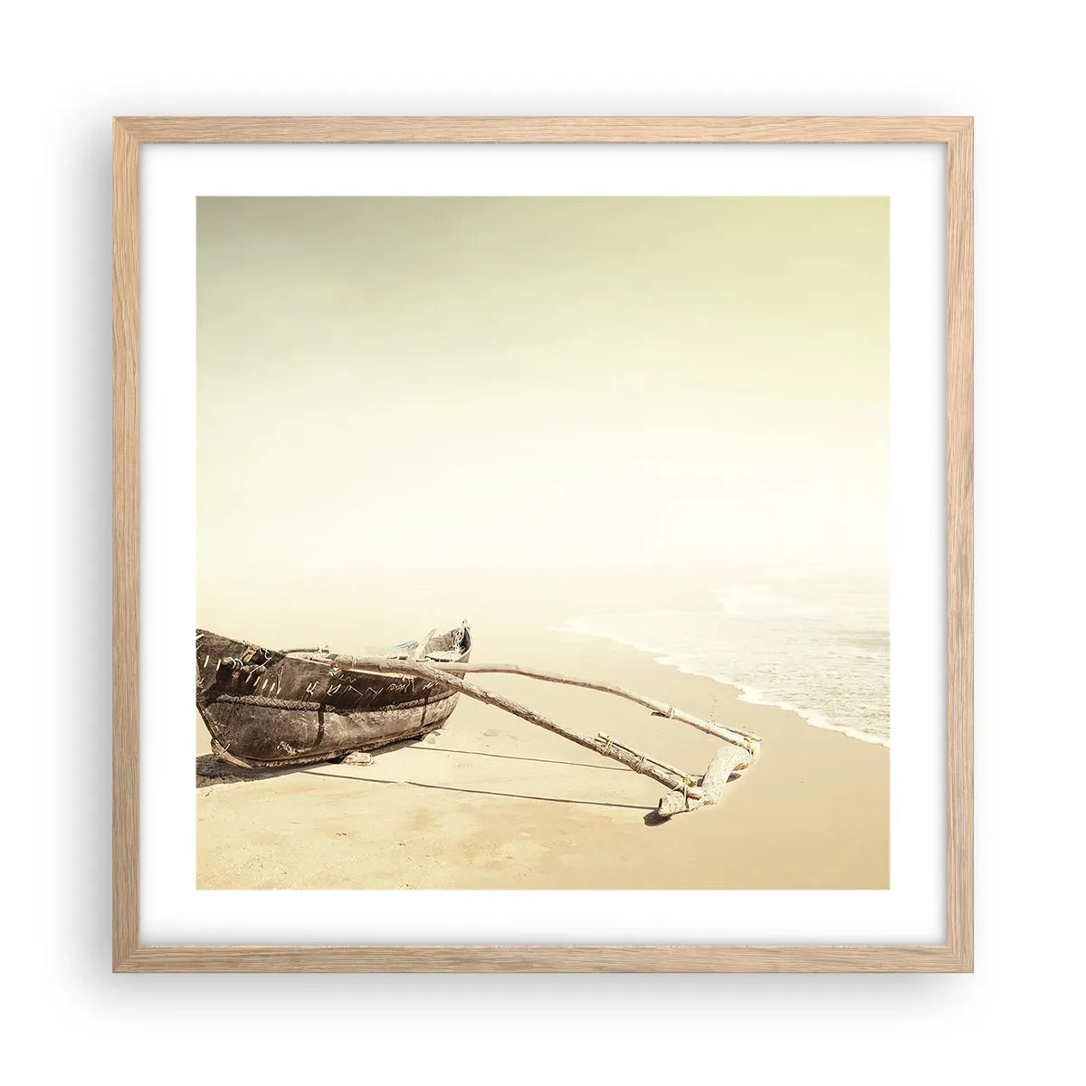 Poster in einem Rahmen aus heller Eiche - Erinnerung an die Südsee - 50x50 cm