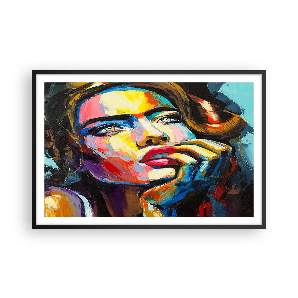 Poster in einem schwarzem Rahmen - Träume fliegen am Himmel wie Vögel - 91x61 cm