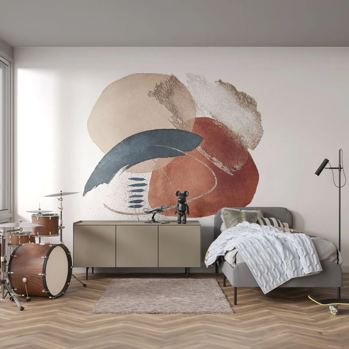 Fototapete Premium Canvas - Ovale Komposition - Abstraktion, Stück, Modernes Muster - 250x175 cm