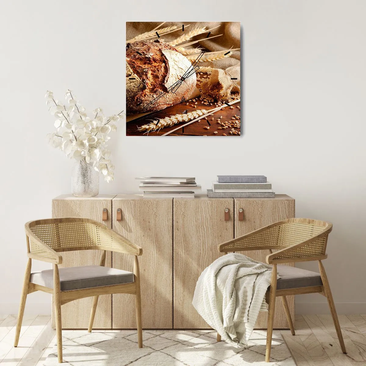 Wanduhr - Glasuhr - Appetitanregend, duftend, knackig - 40x40 cm