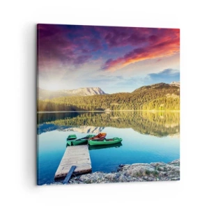 Bild auf Leinwand - Leinwandbild - Glatt wie ein Spiegel über dem Wasser - 50x50 cm