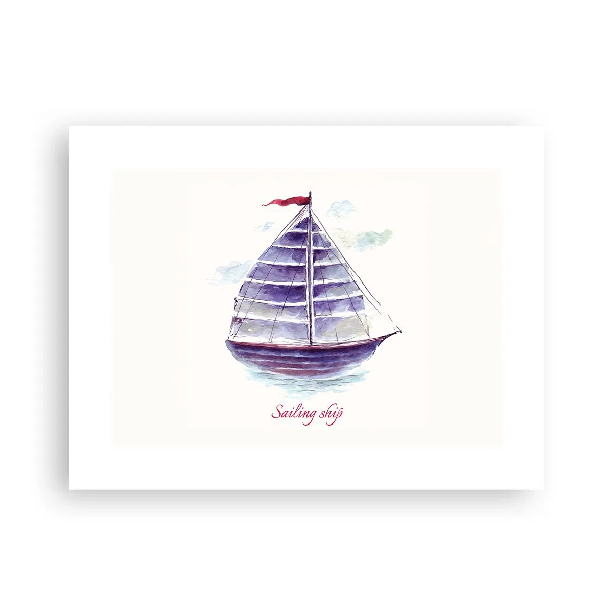 Poster - Volle Segel und ruhiges Wasser - 40x30 cm