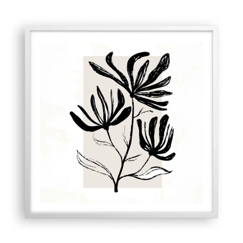 Poster in einem weißen Rahmen - Skizze für das Herbarium - 60x60 cm
