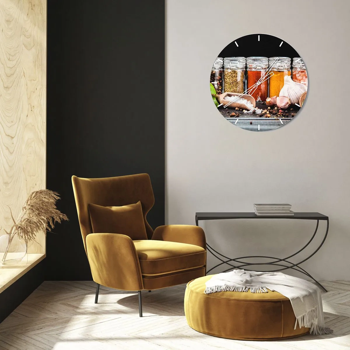Wanduhr - Glasuhr - Für einen Geschmack des Lebens - 40x40 cm