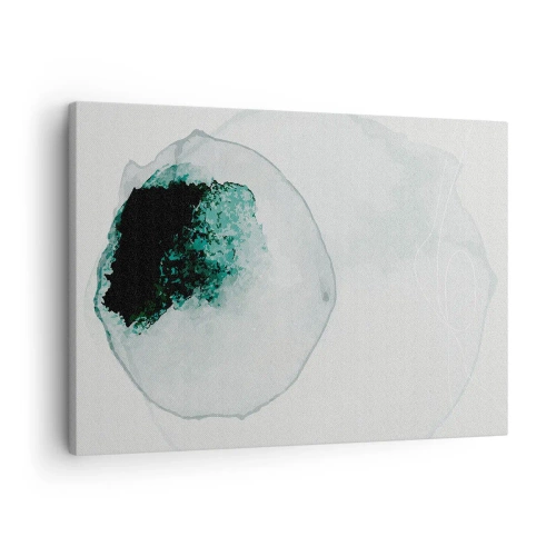 Bild auf Leinwand - Leinwandbild - Abstrakter Wassertropfen mit Grün- und Schwarztönen - 70x50cm - In einem Tropfen Wasser - Moderne Wanddekoration für Wohnzimmer und Schlafzimmer ARTTOR
