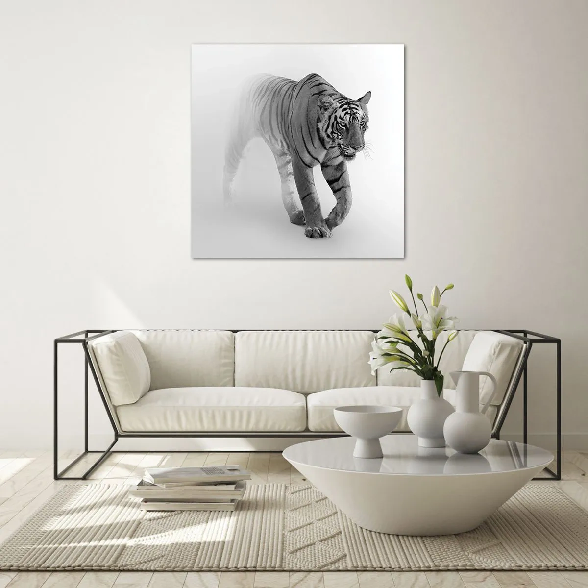 Glasbild - Bild auf glas - Im Nebel gelauert - 70x70 cm