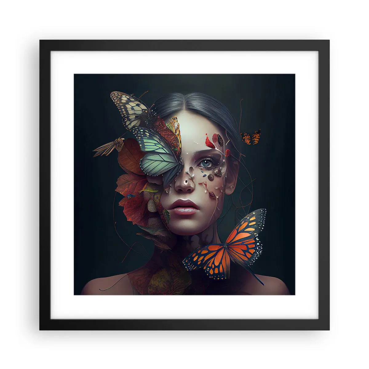 Poster in einem schwarzem Rahmen - Wunderbare Metamorphose - 40x40 cm