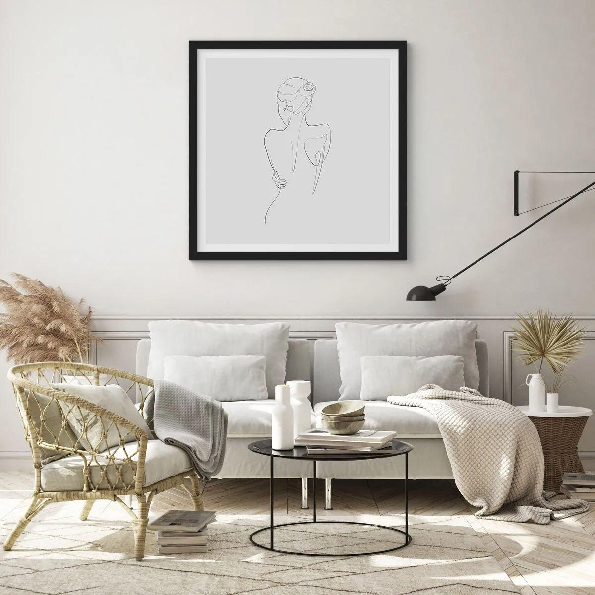 Poster in einem schwarzem Rahmen - Körpermusik - 60x60 cm