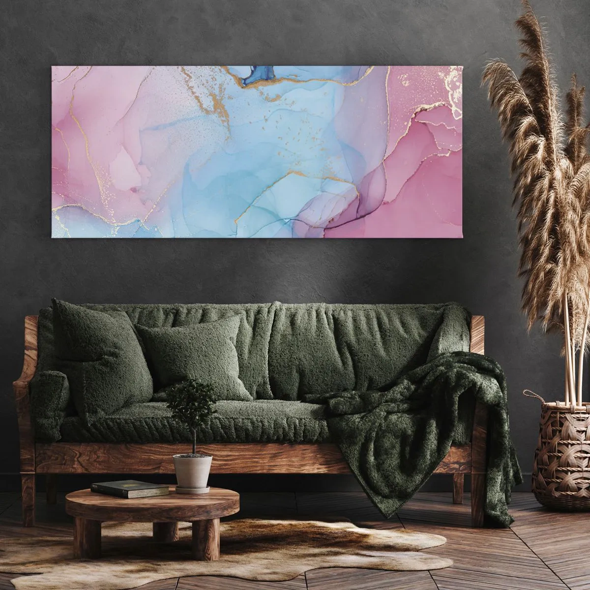 Bild auf Leinwand - Leinwandbild - Begegnung und Durchdringung - 100x40 cm