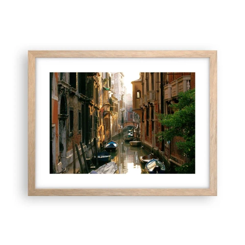 Poster in einem Rahmen aus heller Eiche - In einer venezianischen Gasse - 40x30 cm