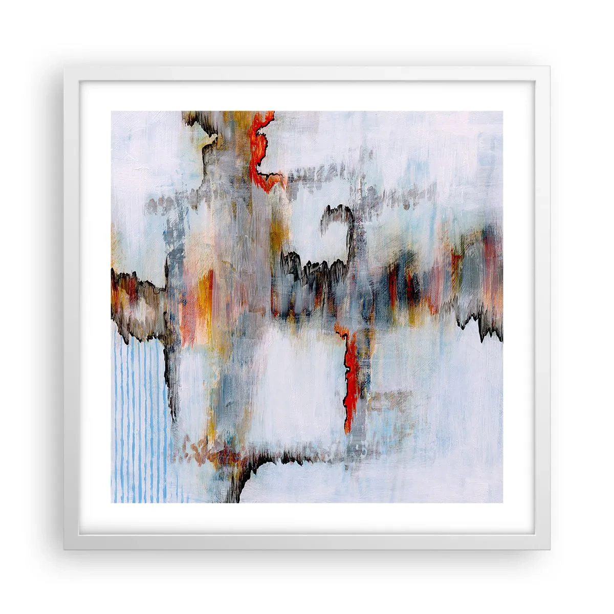 Poster in einem weißen Rahmen - Ein Stock auf dem Wasser - 50x50 cm