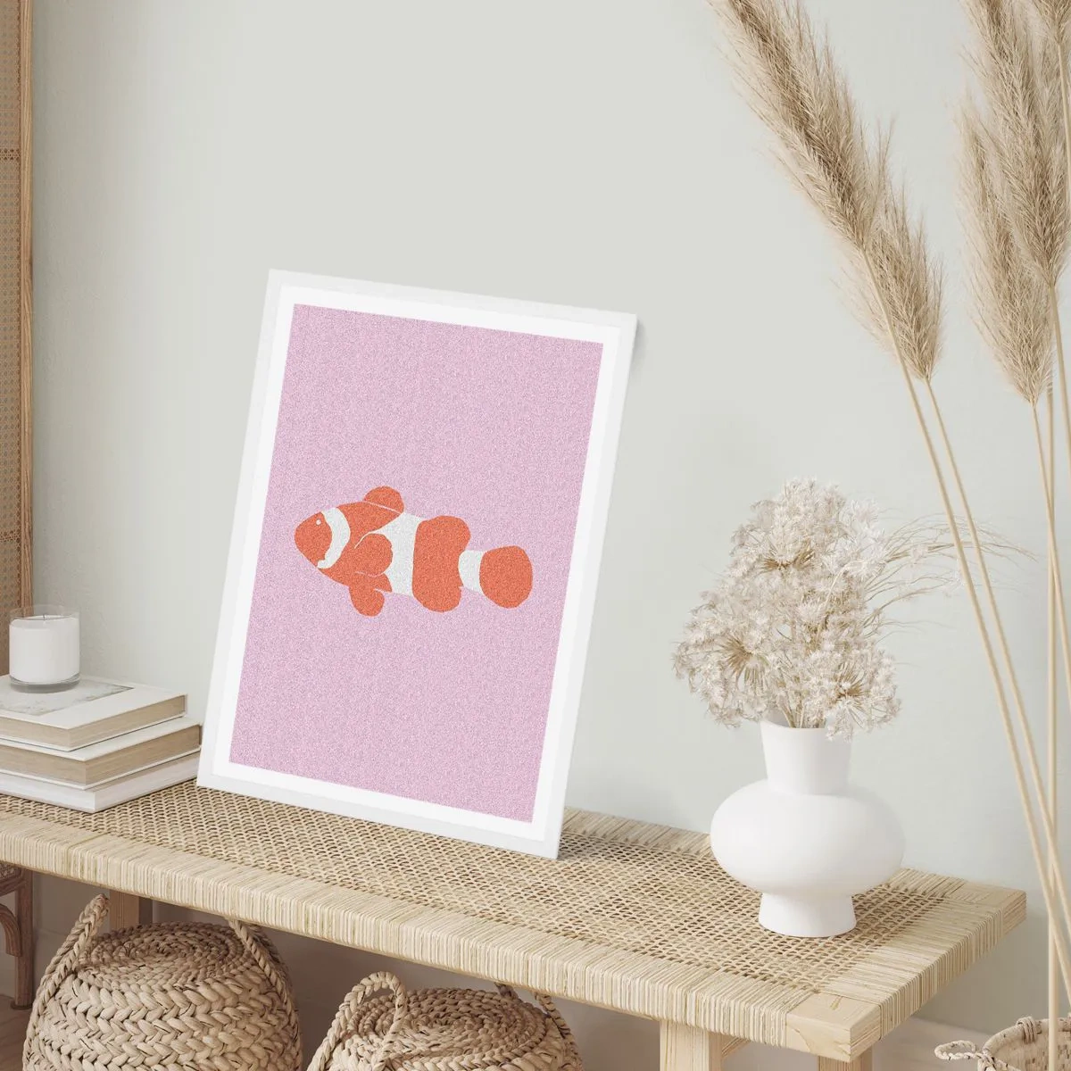 Poster in einem weißen Rahmen - In Koralle an Gesicht und Schwanz - 30x40 cm