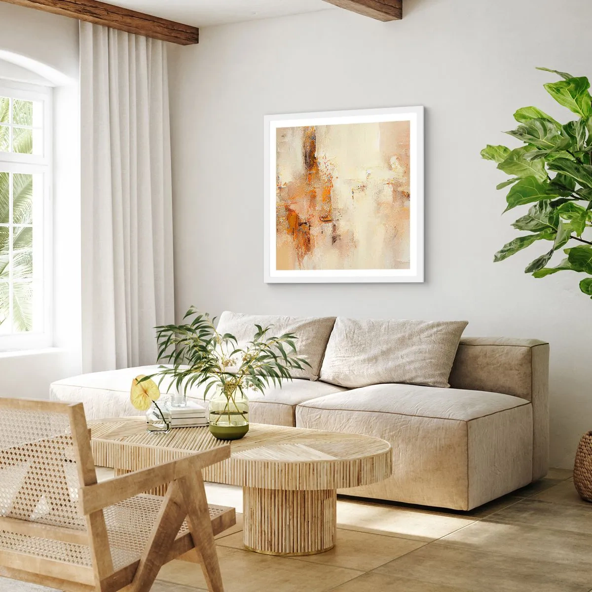 Poster in einem weißen Rahmen - Seele aus Bernstein - 30x30 cm