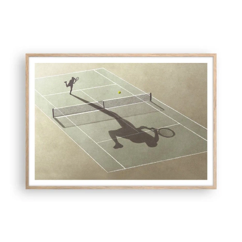 Poster in einem Rahmen aus heller Eiche - Überwinde dich selbst - 100x70 cm
