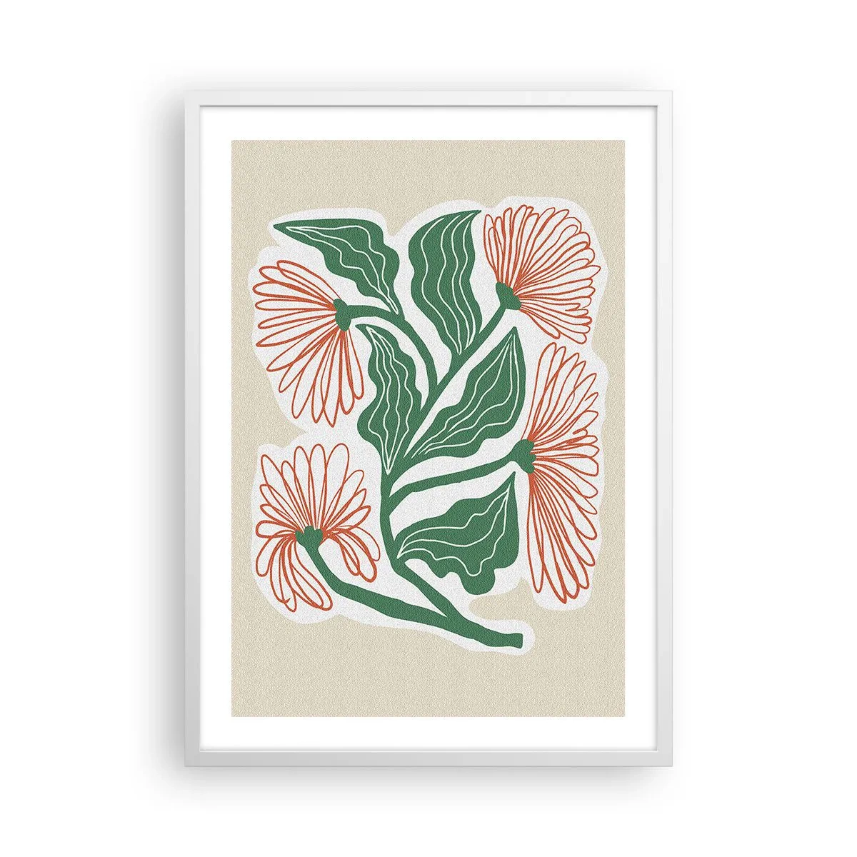 Poster in einem weißen Rahmen - Im Folkstil und modern - 50x70 cm