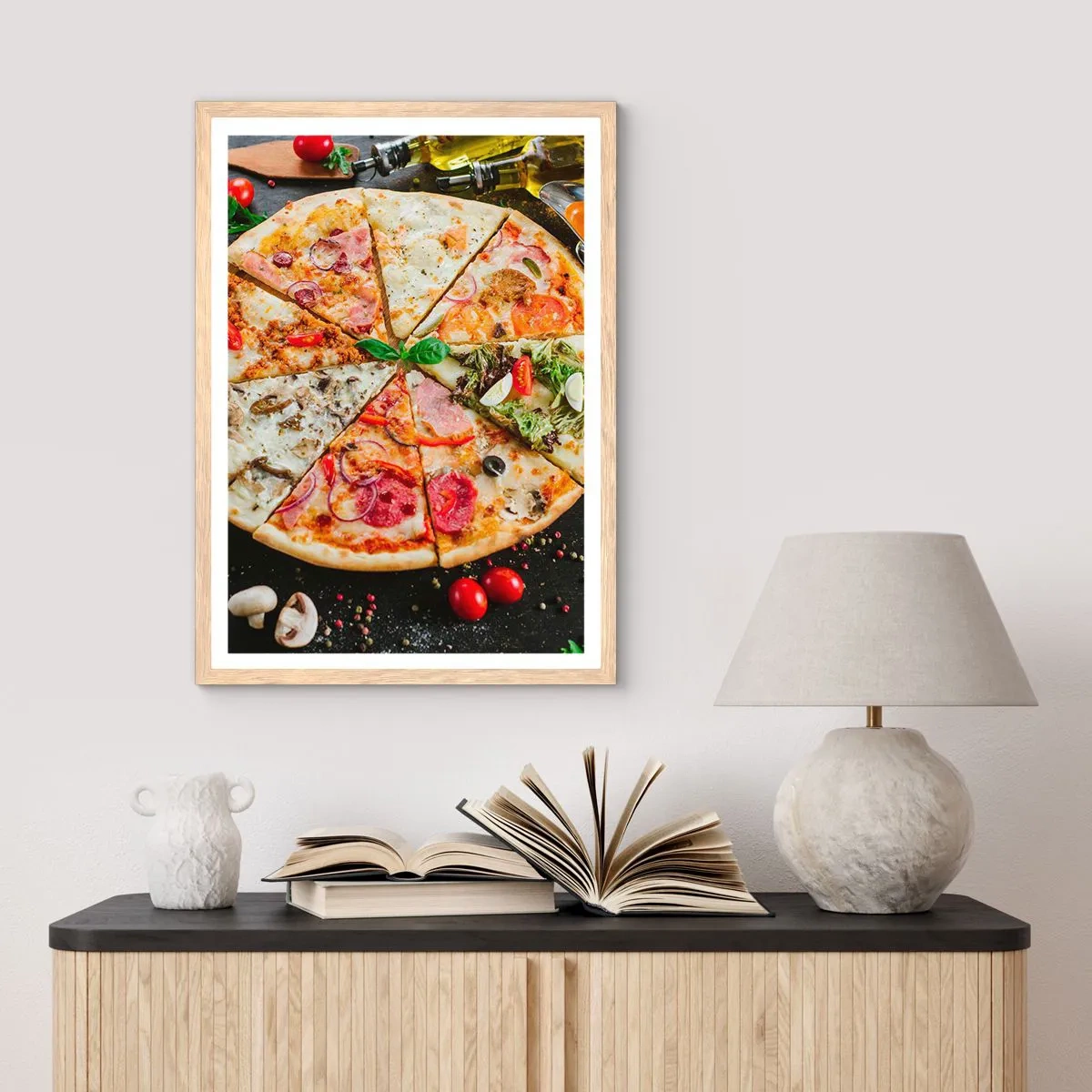 Poster in einem Rahmen aus heller Eiche - Eine Reihe von Geschmacksrichtungen - 40x50 cm