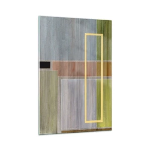 Glasbild - Bild auf glas - Geometrische Komposition in Pastellfarben mit Rechtecken - 80x120cm - Einfach und ruhig - Moderne Wanddekoration für Wohnzimmer und Schlafzimmer ARTTOR
