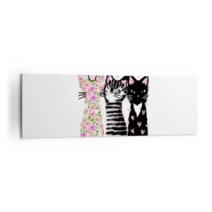 Bild auf Leinwand - Leinwandbild - Drei Katzen mit verschiedenen künstlerischen Mustern - 160x50cm - Es waren drei Katzen - Moderne Wanddekoration für Wohnzimmer und Schlafzimmer ARTTOR