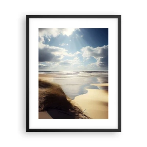 Poster in einem schwarzem Rahmen - Strand, wilder Strand - 40x50 cm