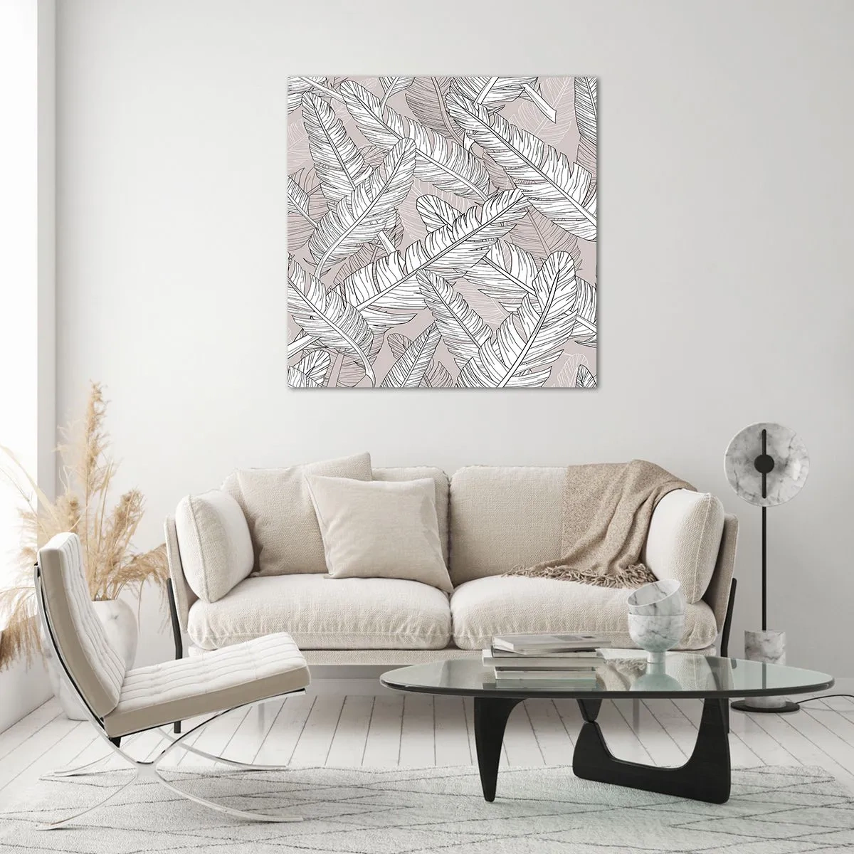 Glasbild - Bild auf glas - Ein Federwirbel - 40x40 cm