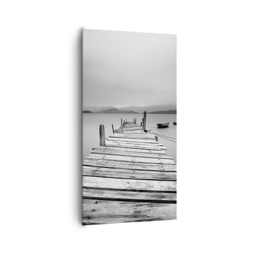 Bild auf Leinwand - Leinwandbild - Hinter den Bergen, jenseits der Meere - 65x120 cm