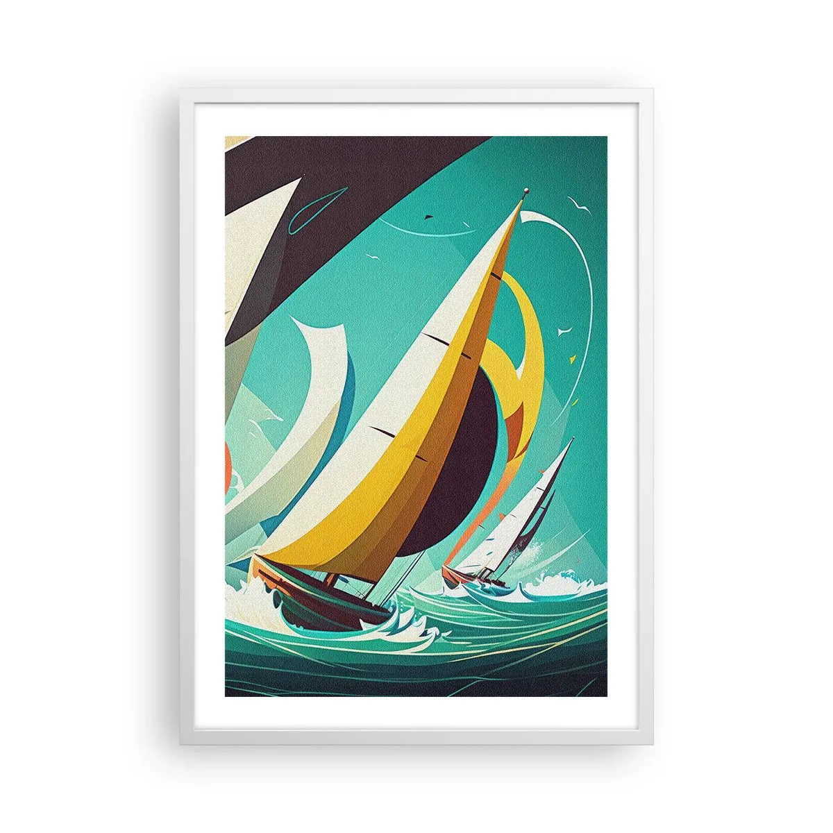 Poster in einem weißen Rahmen - Viel Glück mit den Elementen - 50x70 cm