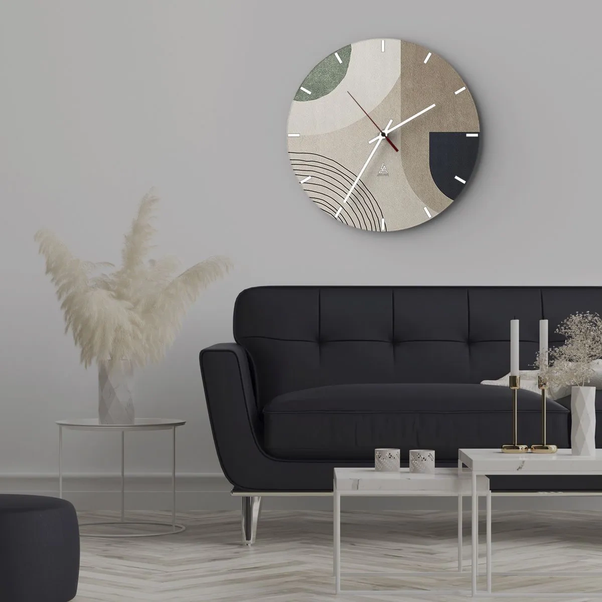 Wanduhr - Glasuhr - Sanftheit des Ovals - 30x30 cm