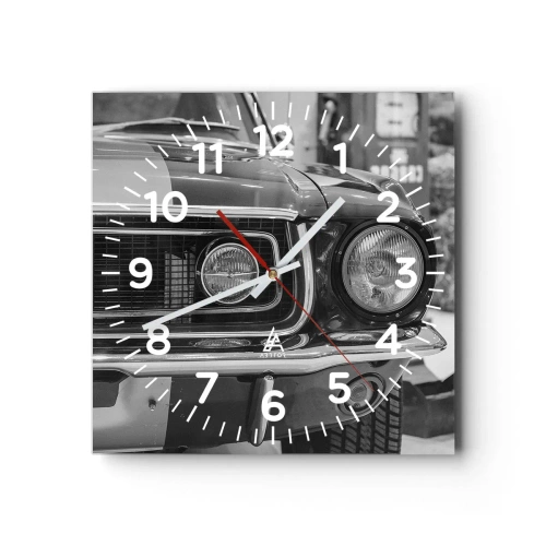 Wanduhr - Glasuhr - Wilder Ritt - 40x40 cm