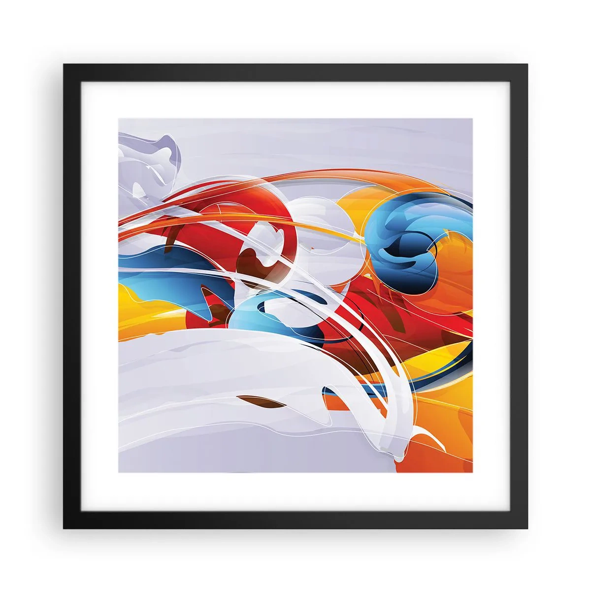 Poster in einem schwarzem Rahmen - Der Tanz der Elemente - 40x40 cm