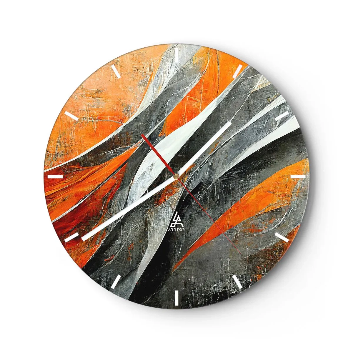 Wanduhr - Glasuhr - Hitze und Kälte - 40x40 cm