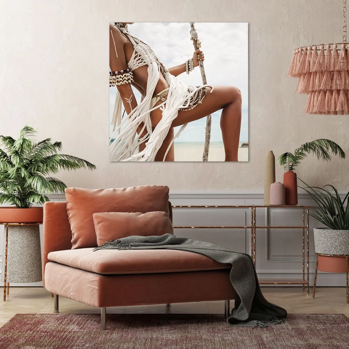 Bild auf Leinwand - Leinwandbild - Eine Priesterin der Sonne - 70x70 cm