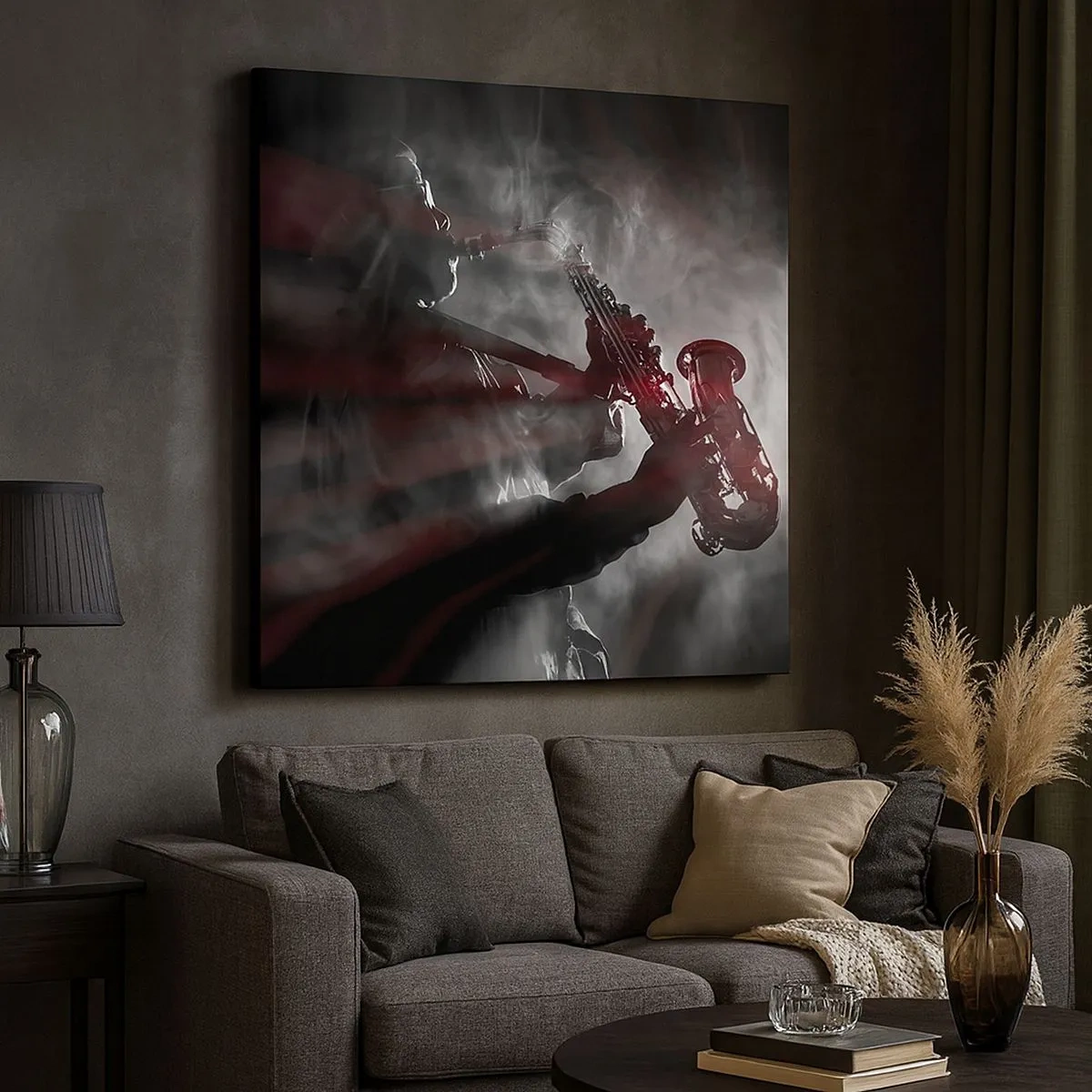 Bild auf Leinwand - Leinwandbild - In den Dämpfen des Jazz - 30x30 cm