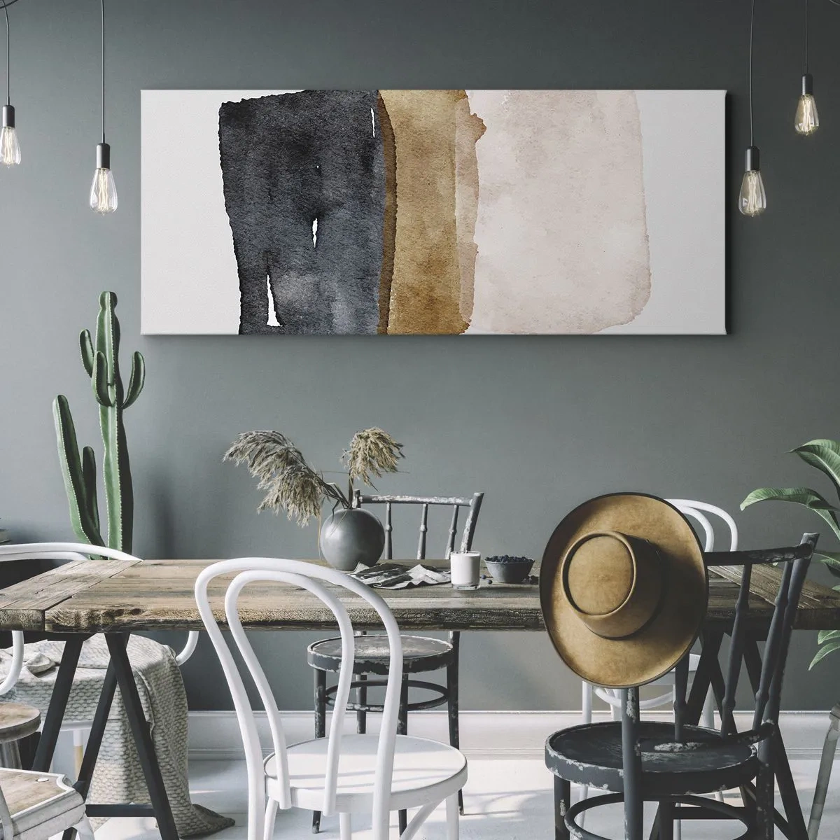 Bild auf Leinwand - Leinwandbild - Die Komposition der Farben der Erde - 90x30 cm