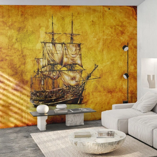 Fototapete Premium Canvas - Richtung Tortuga! - Nautisch, Seeschiff, Segelschiff - 450x315 cm