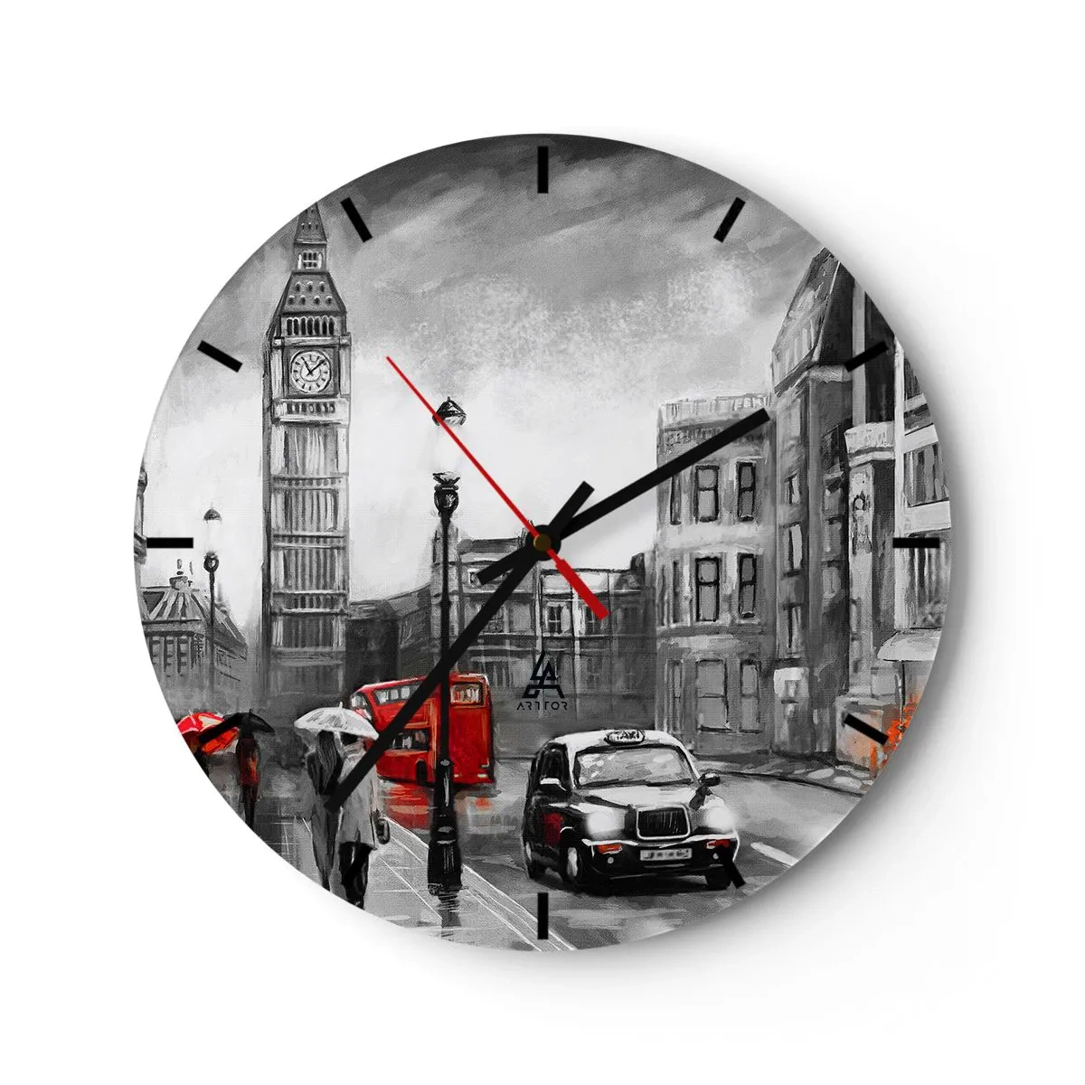 Wanduhr - Glasuhr - Gar keine graue Stadt - 40x40 cm