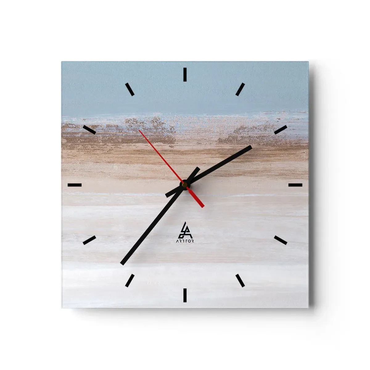 Wanduhr - Glasuhr - Mehrdeutige Landschaft - 40x40 cm